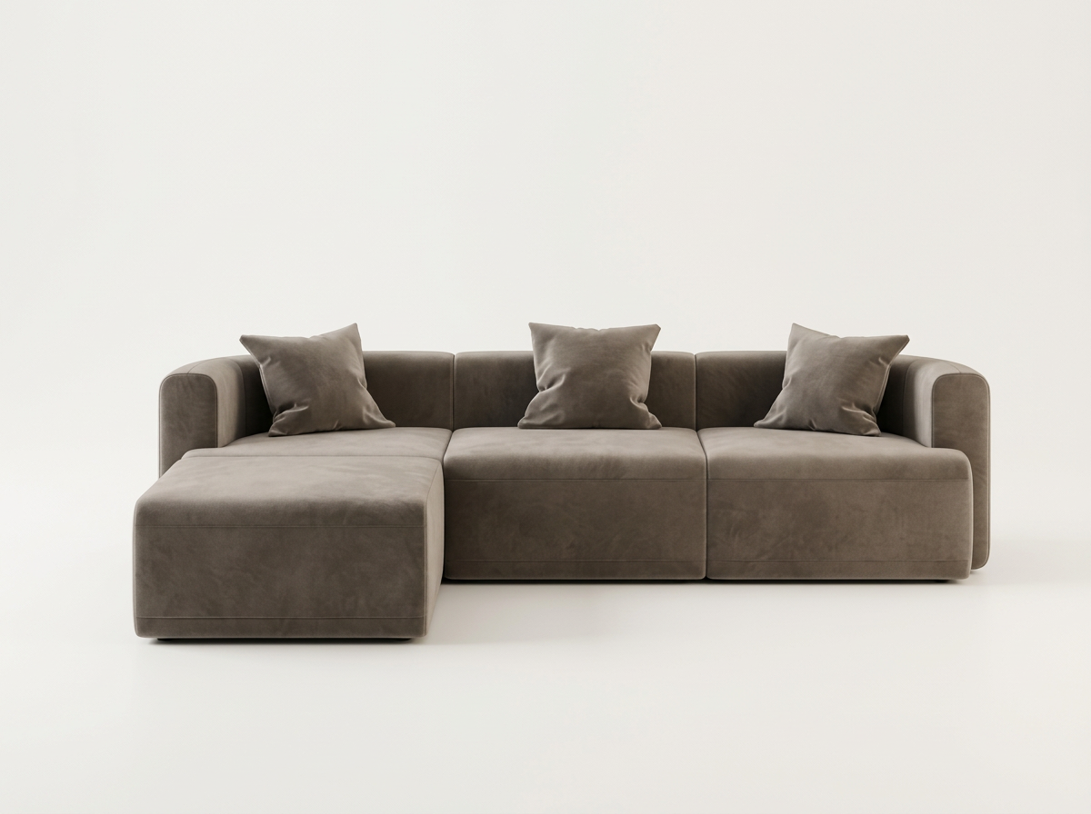 Demmi Corner Curved Couch Sofa